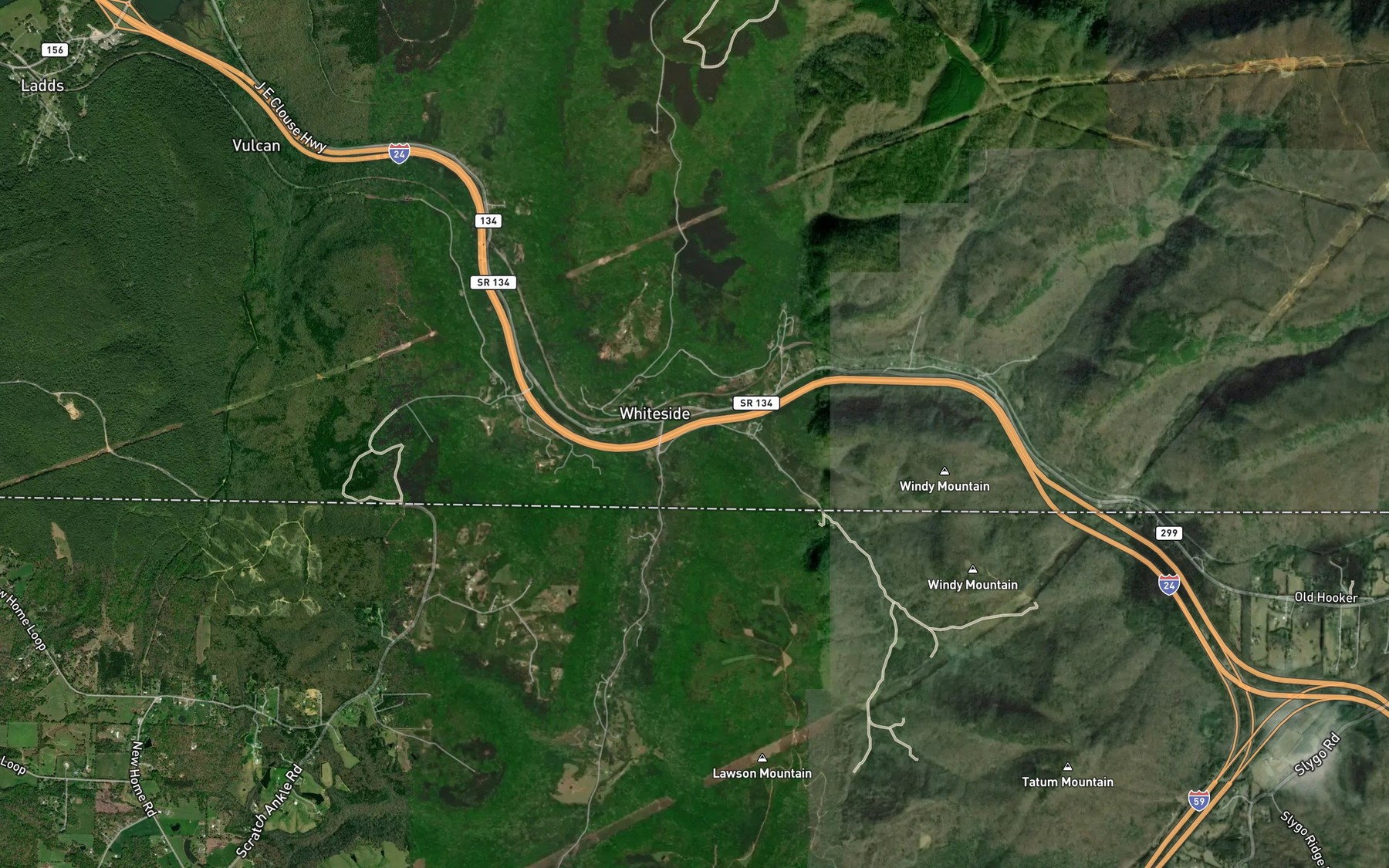 Satellite map of the Long Spring
