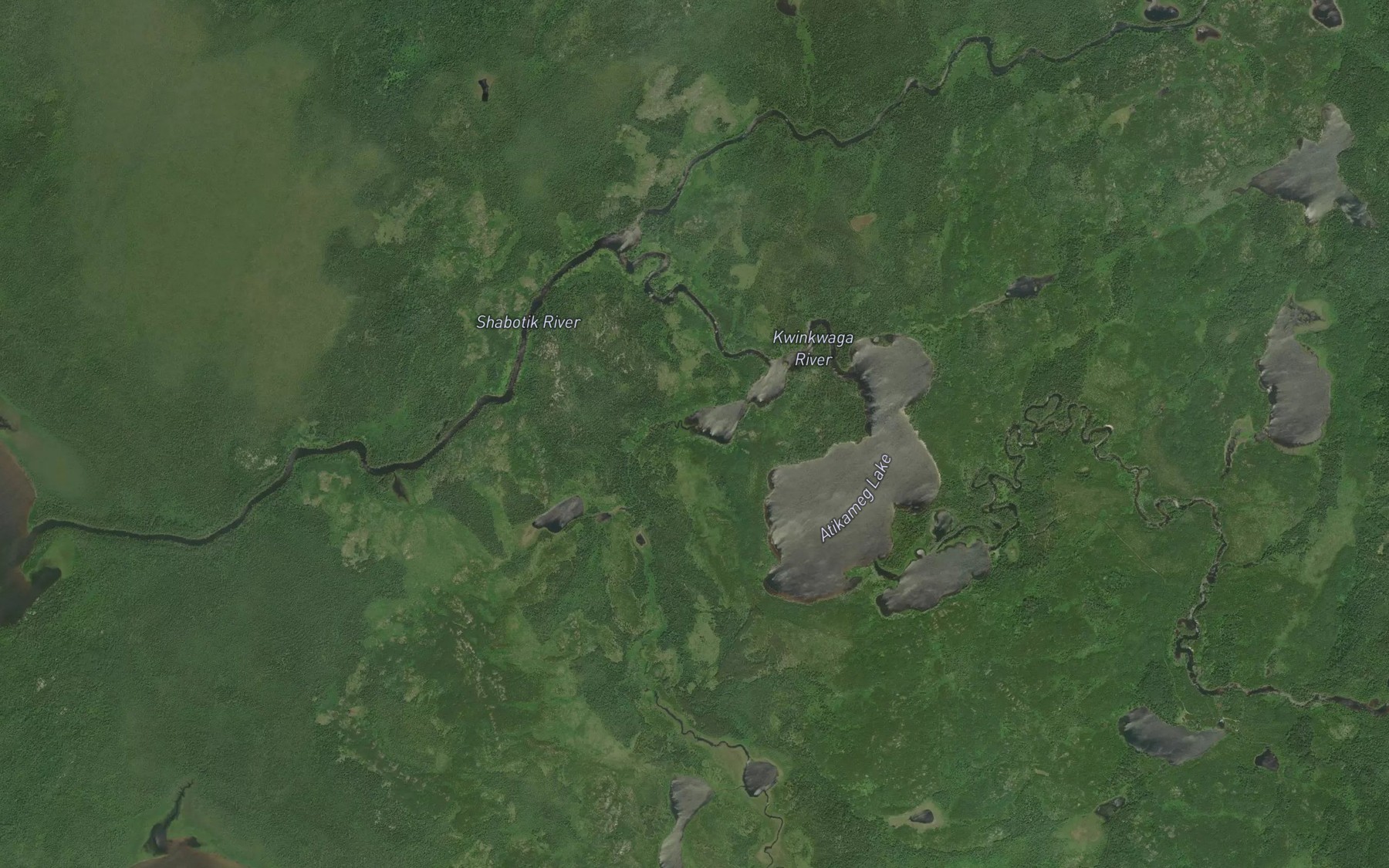 Satellite map of the Kwinkwaga River