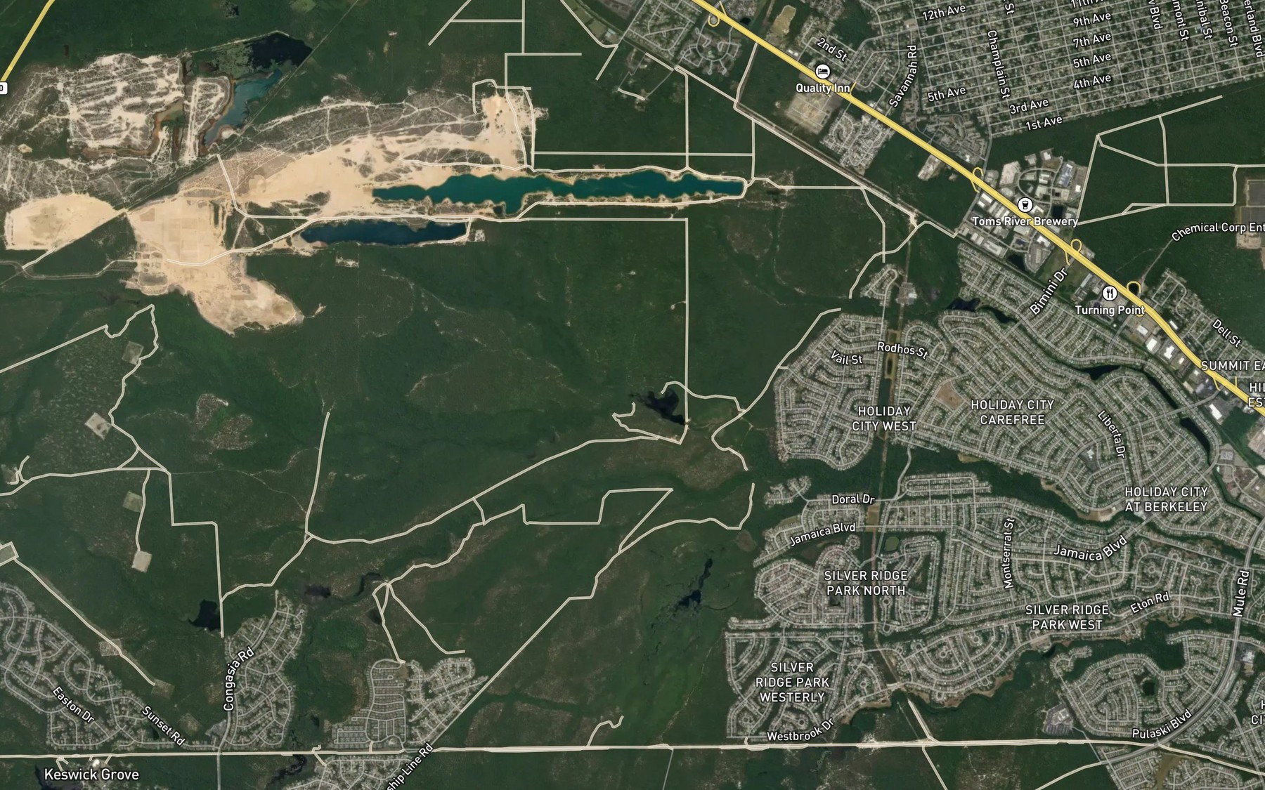 Satellite map of the Green Branch