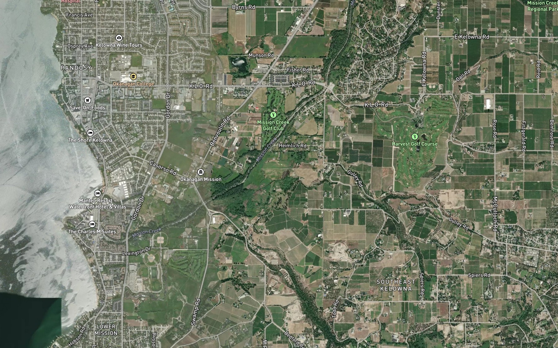Satellite map of the Rumohr Creek