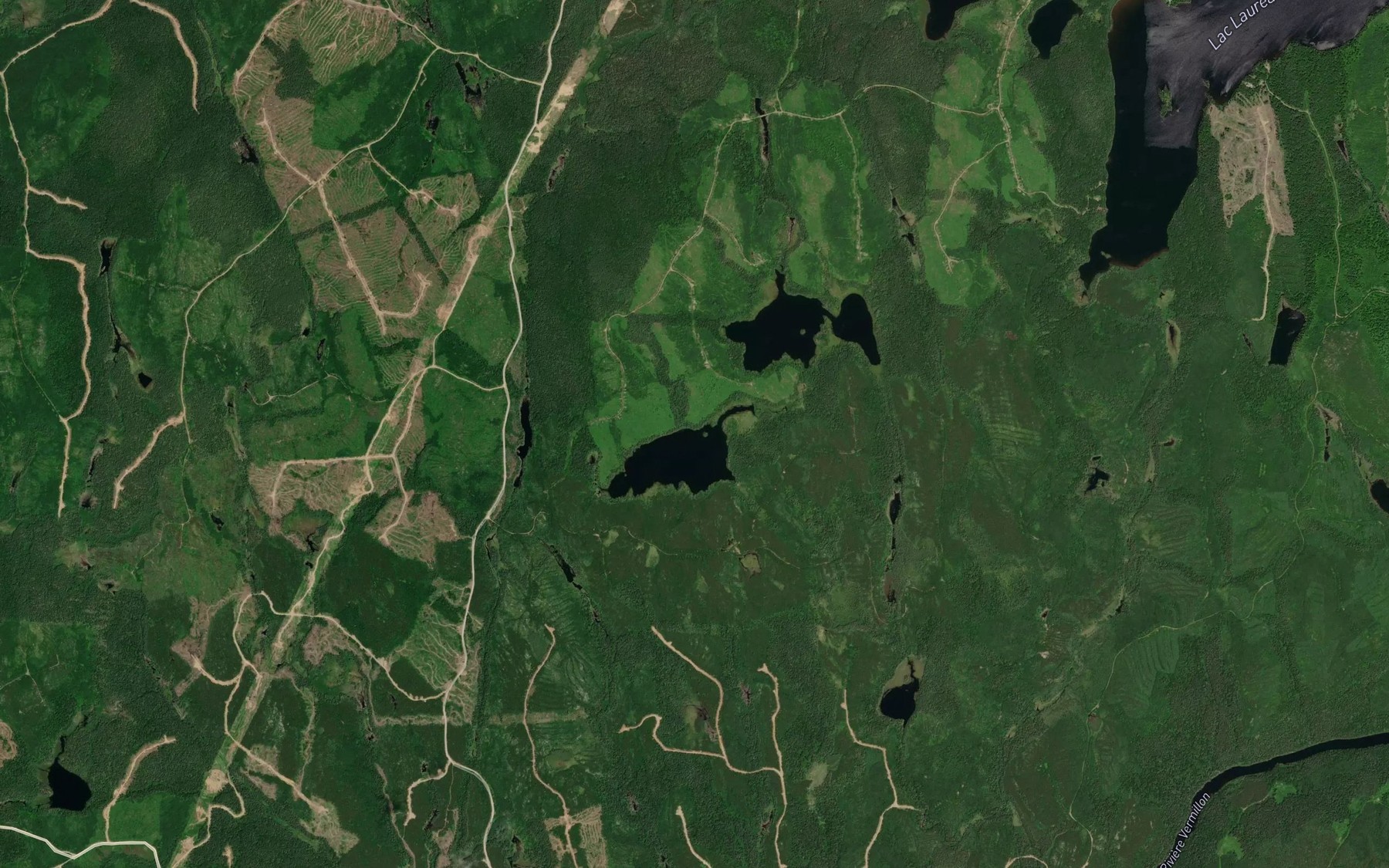 Satellite map of the Lacs Jumeaux