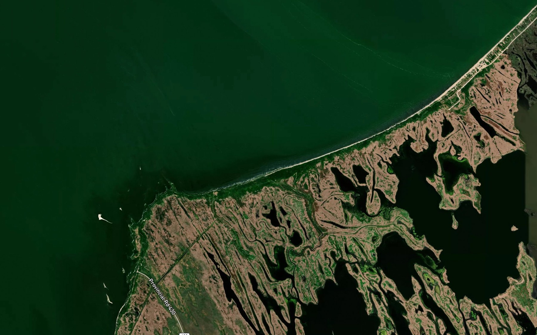 Satellite map of the Second Creek