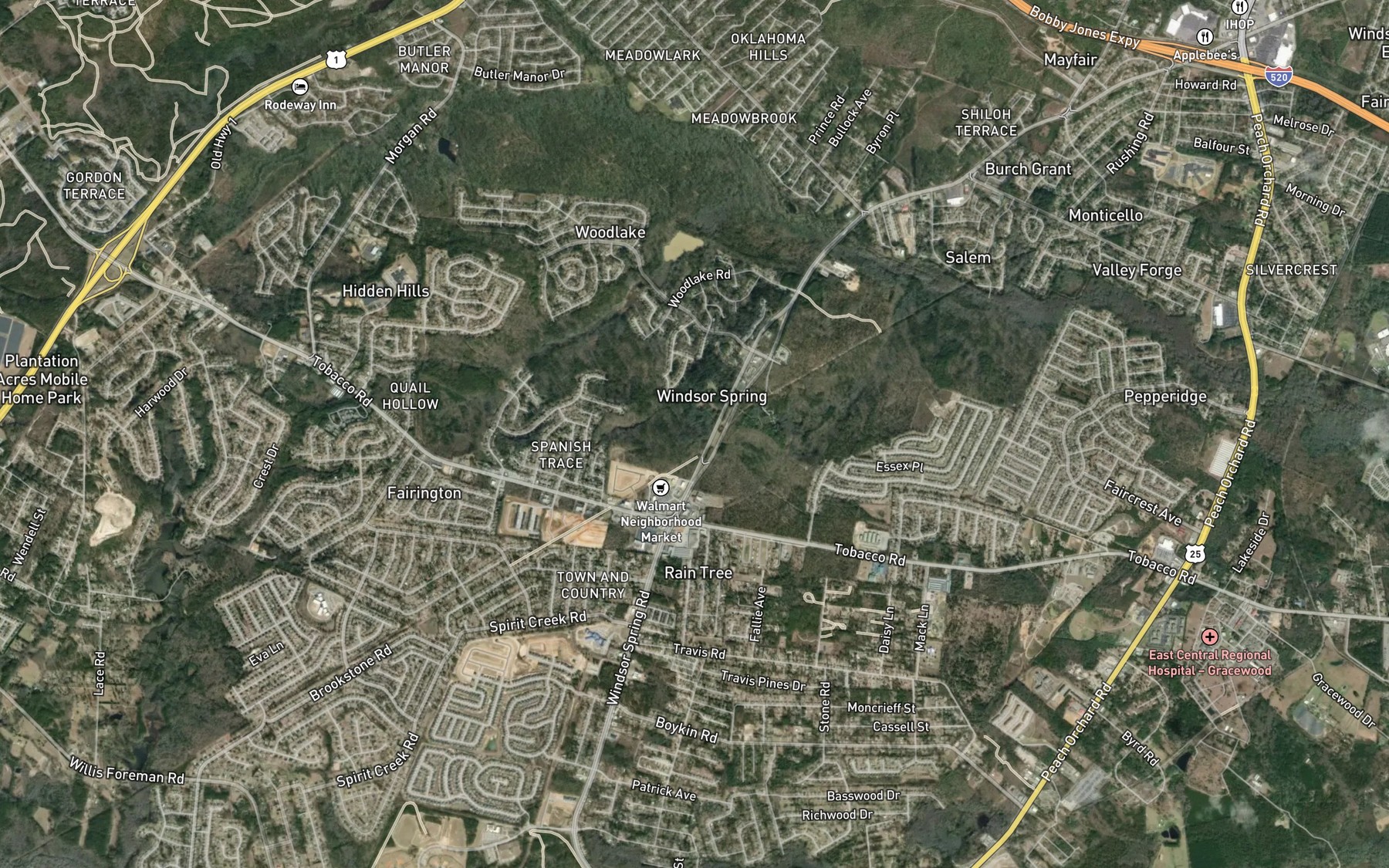 Satellite map of the Windsor Spring