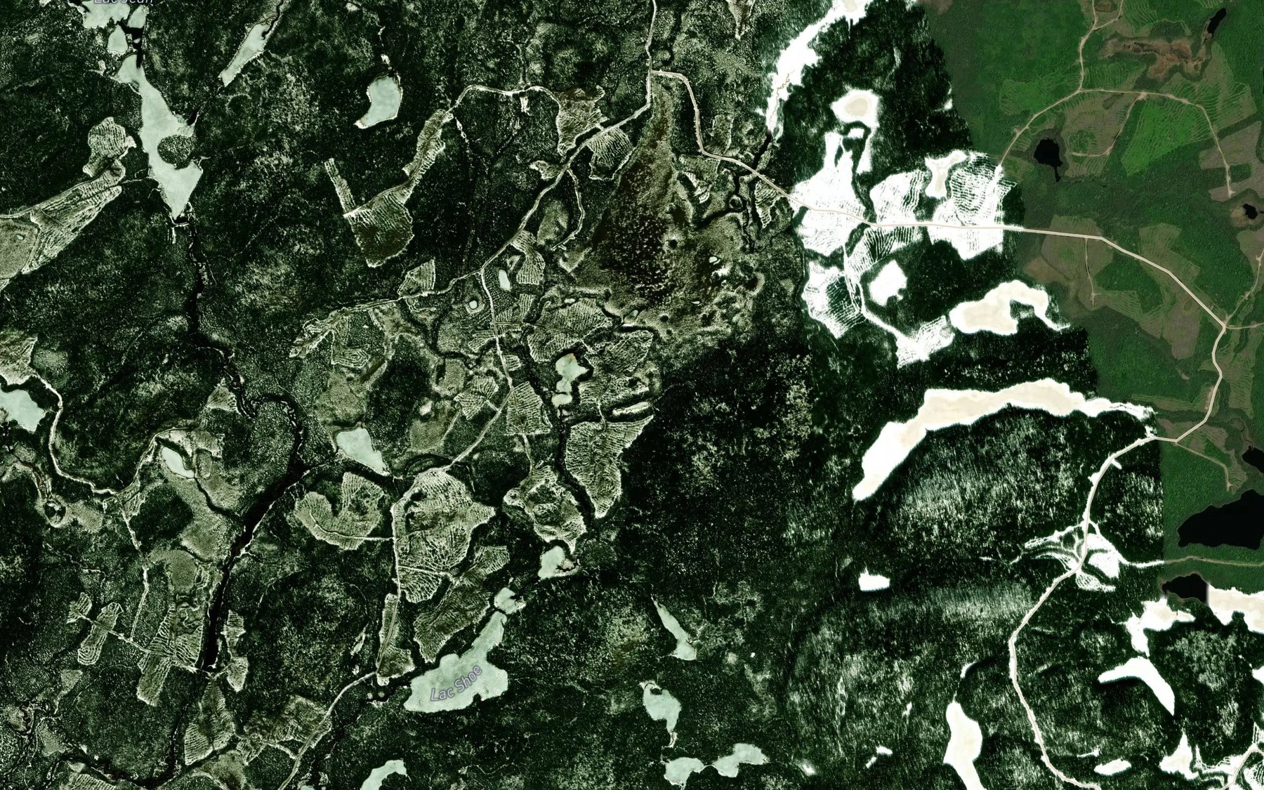 Satellite map of the Lac Angelique