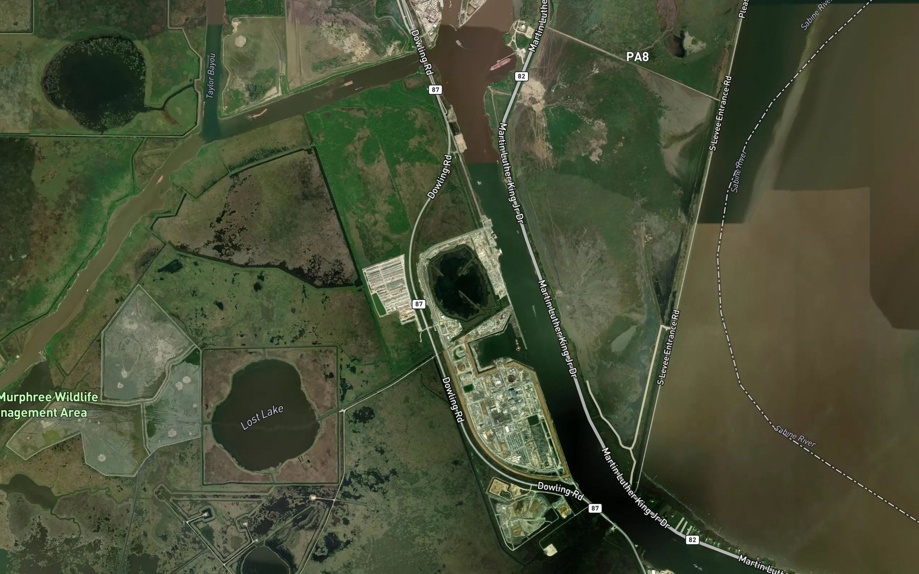 Satellite map of the Round Lake