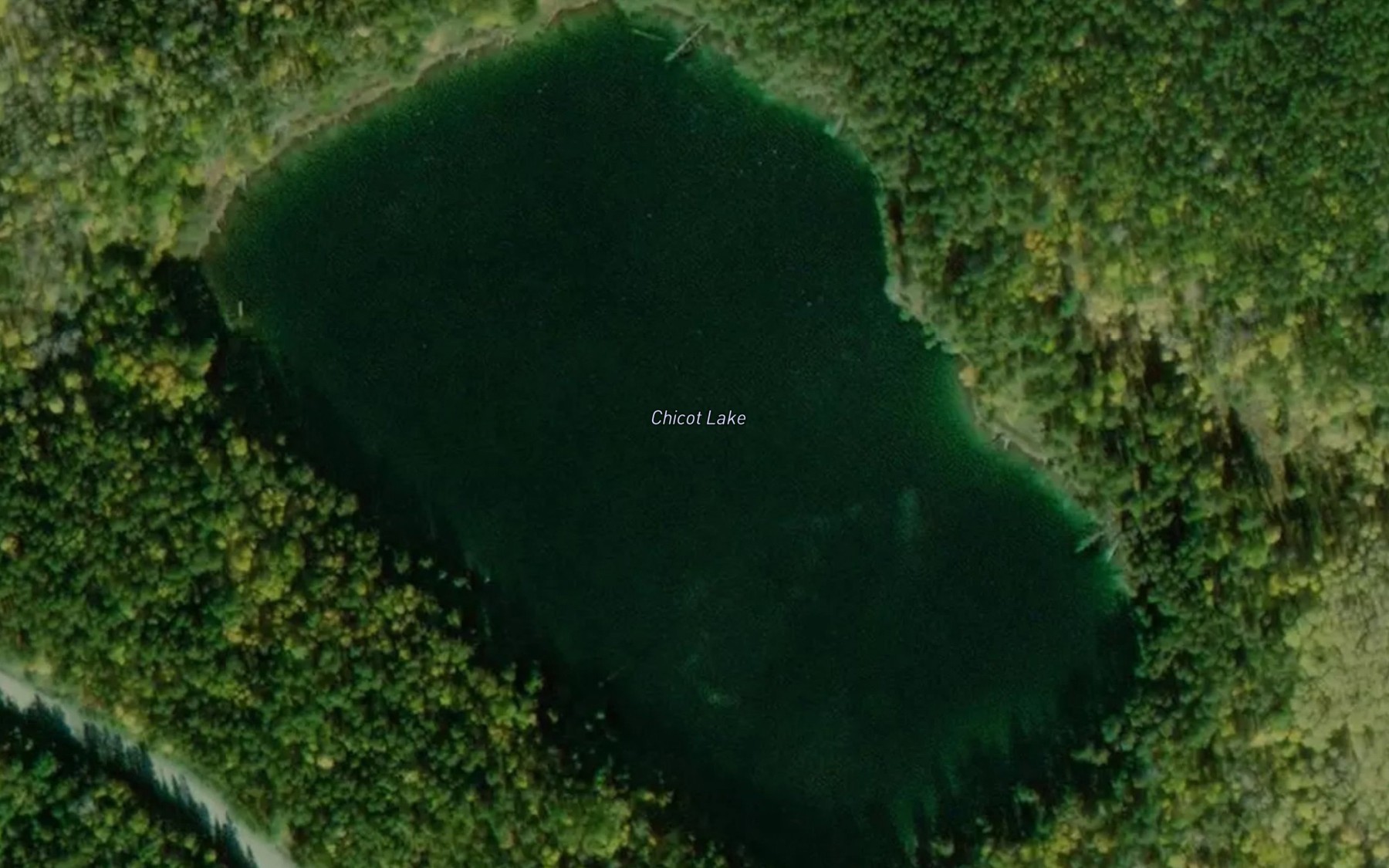 Satellite map of the Chicot Lake