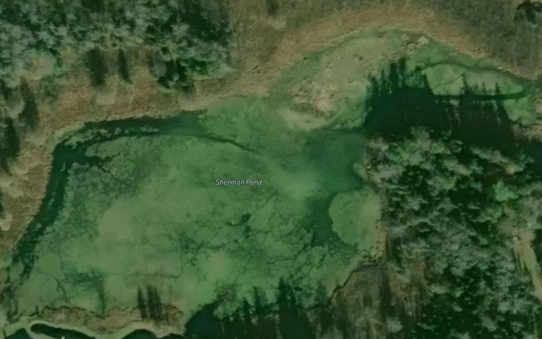 Satellite map of the Sherman Pond