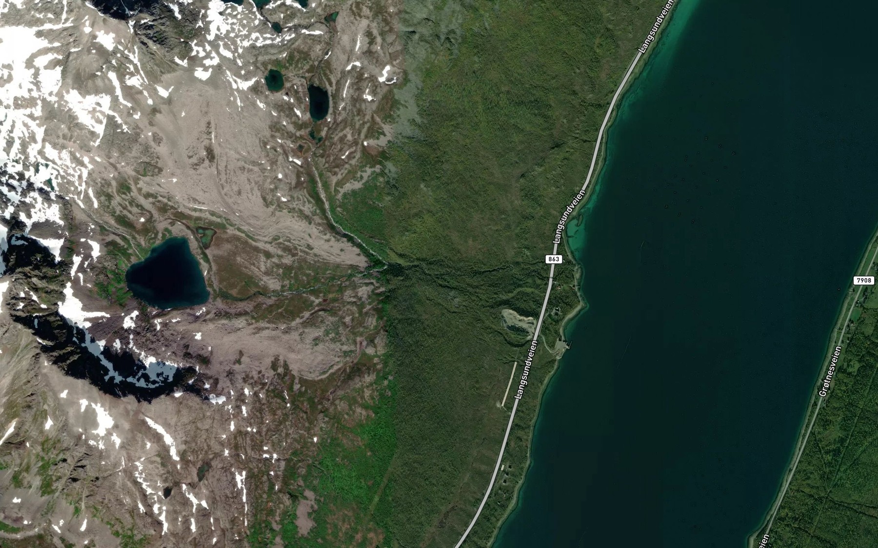 Satellite map of the Aborelva