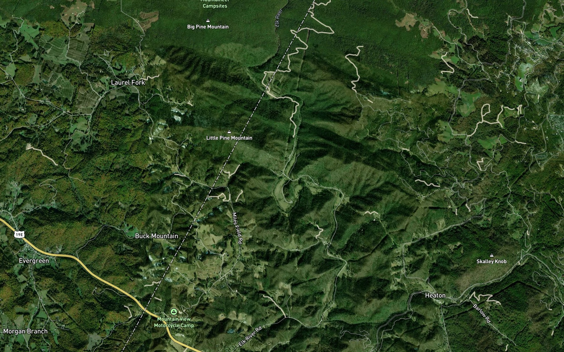 Satellite map of the Mill Creek