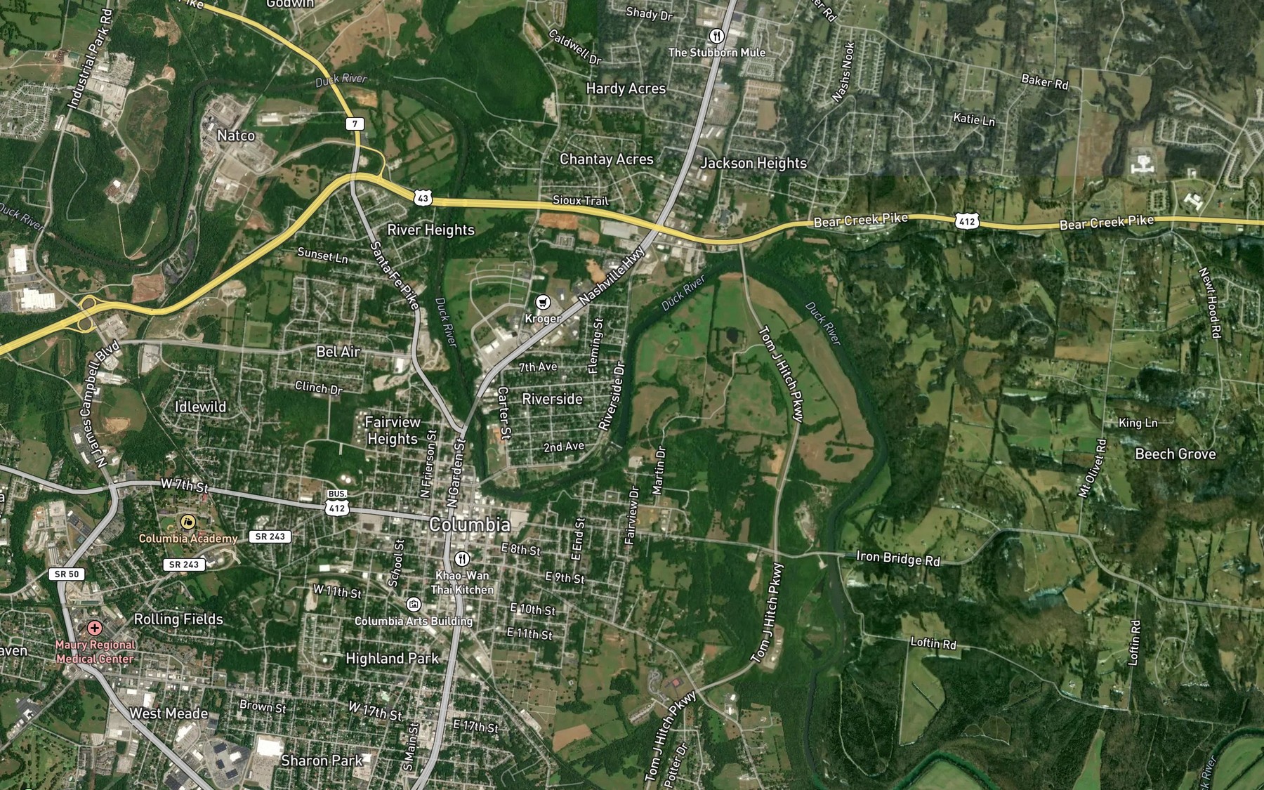 Satellite map of the Lytle Creek