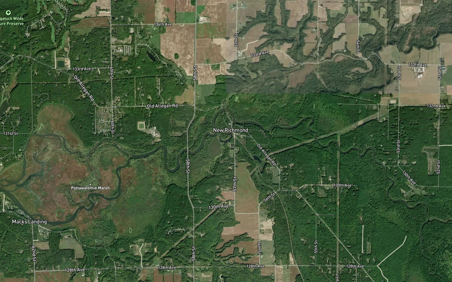 Satellite map of the Mann Creek