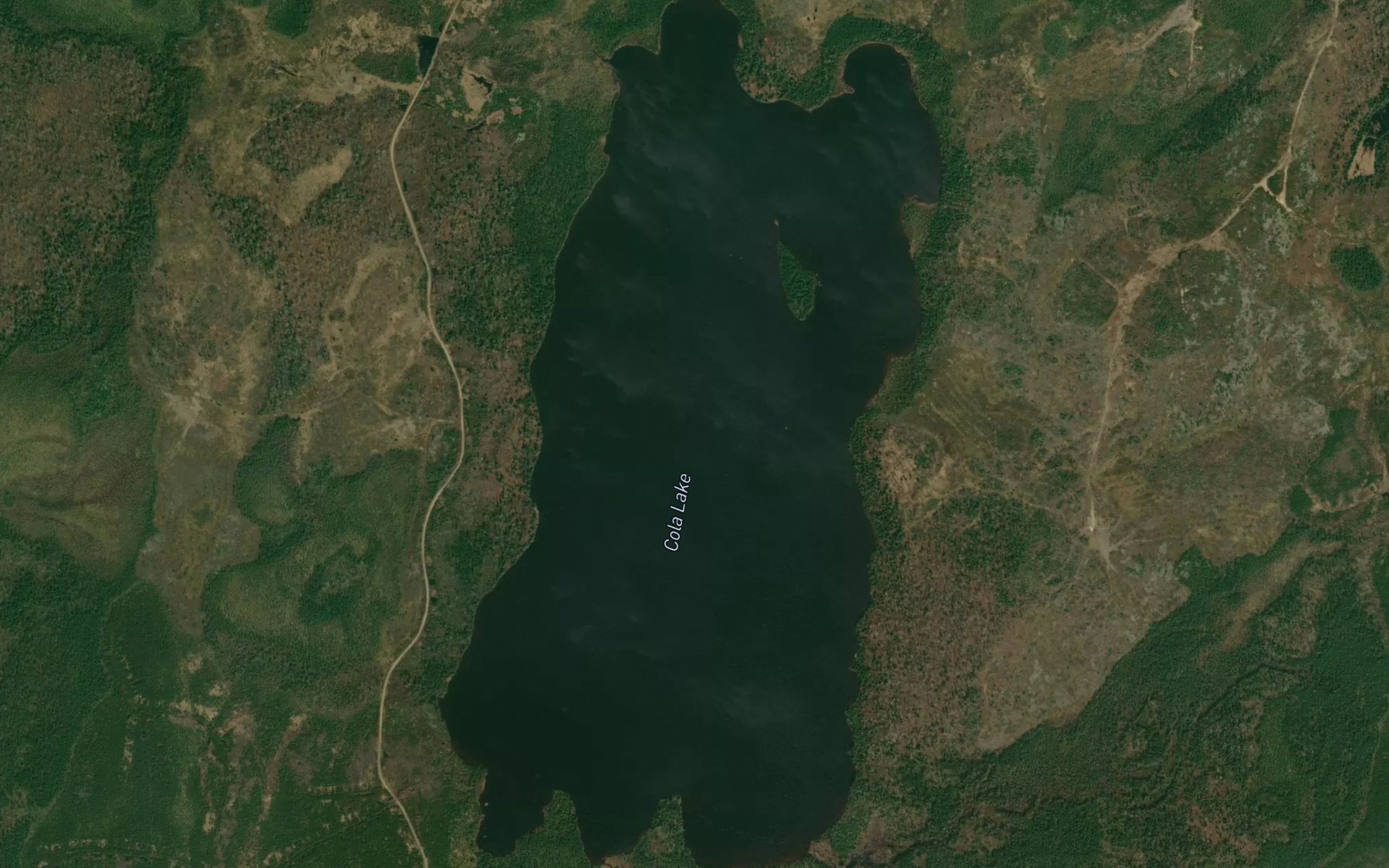 Satellite map of the Cola Lake