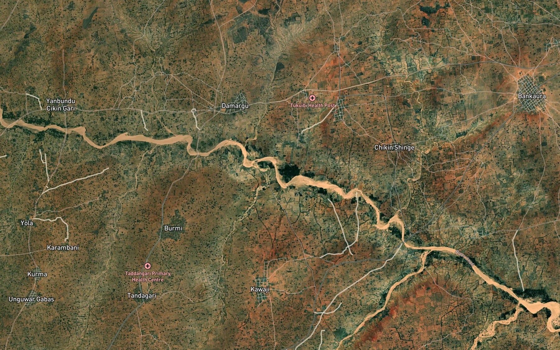 Satellite map of the River Gyarta