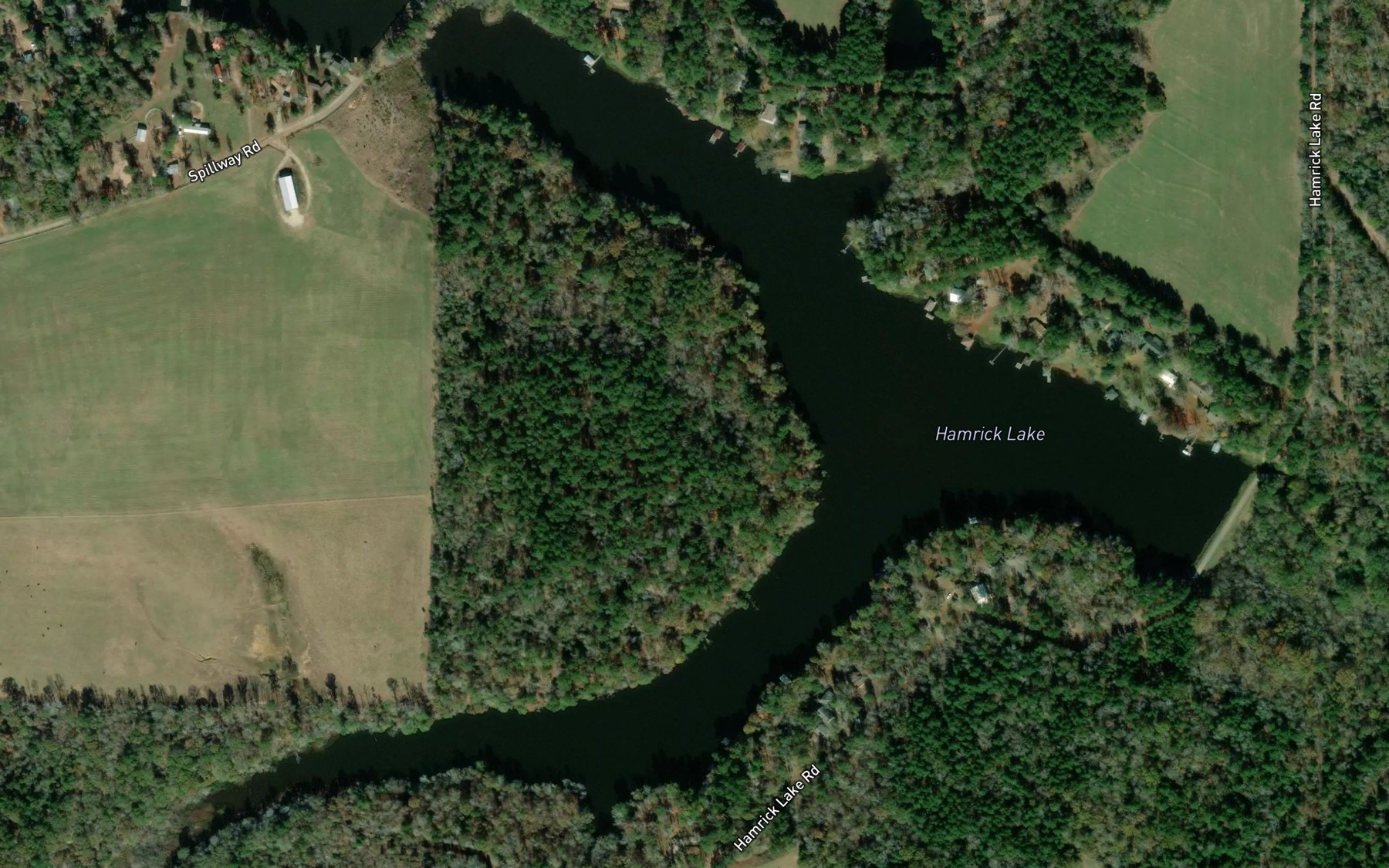 Satellite map of the Hamrick Lake