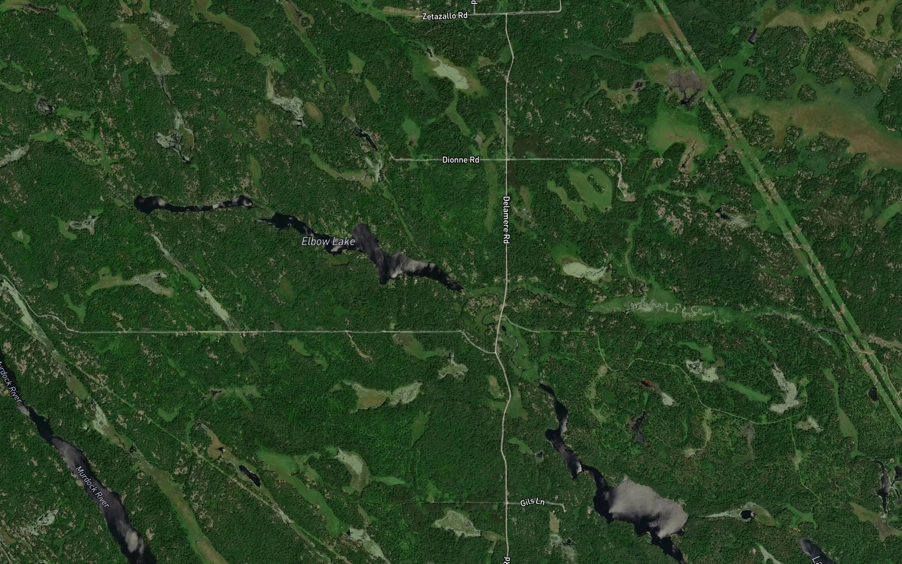 Satellite map of the Parent Creek