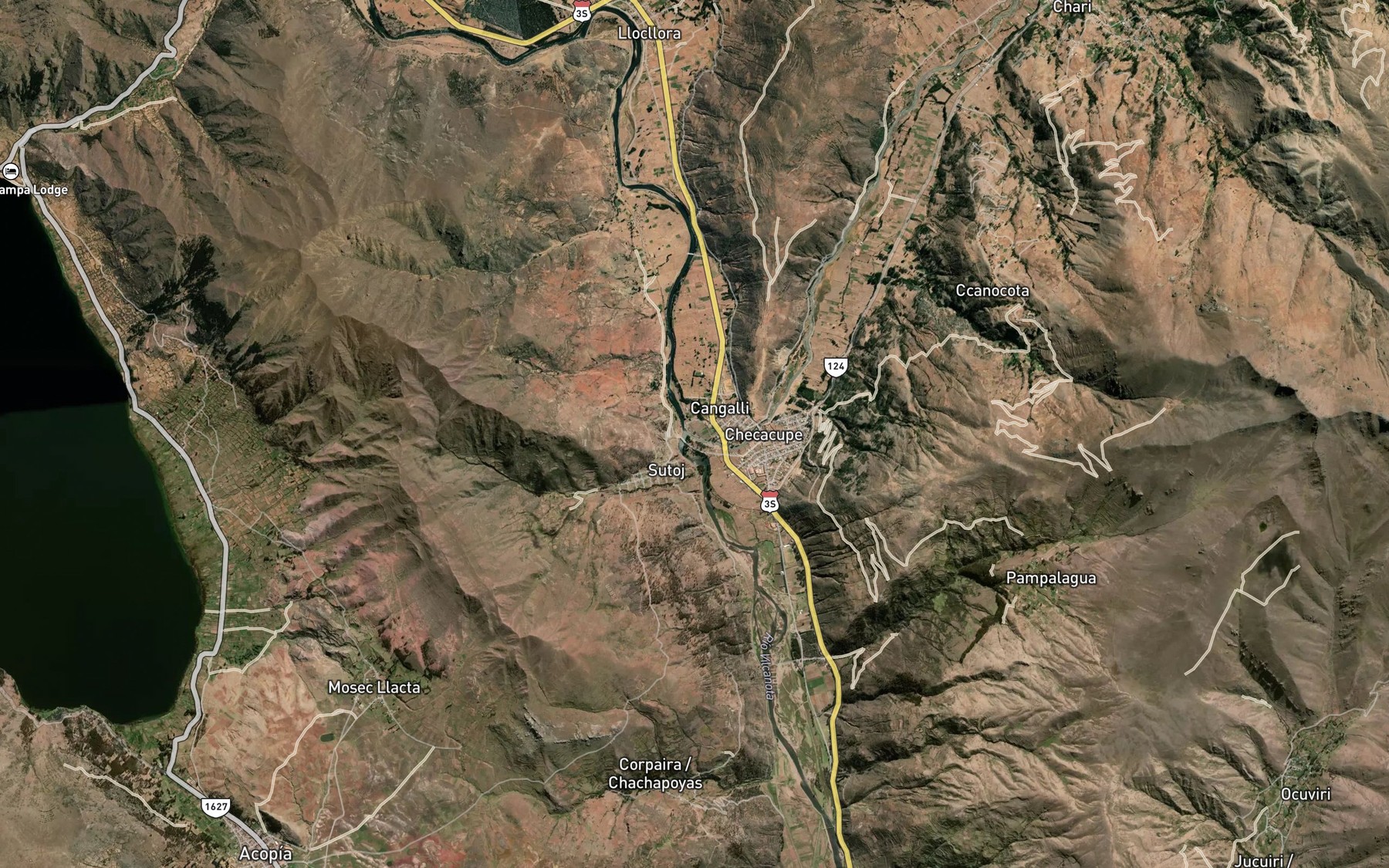 Satellite map of the Rio Pitumarca