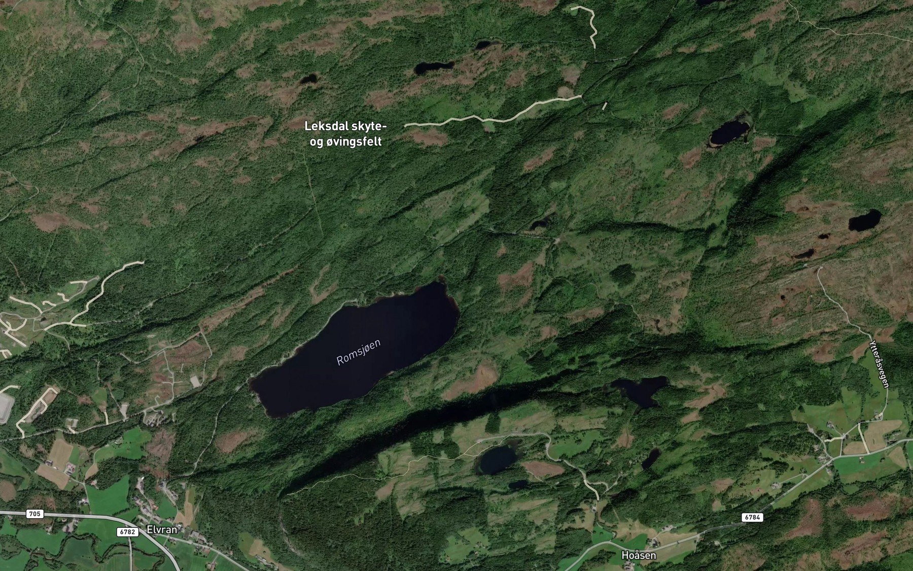 Satellite map of the Romsjotjonnbekken