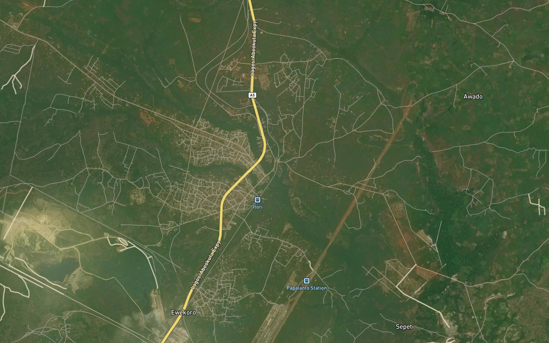 Satellite map of the Ise River