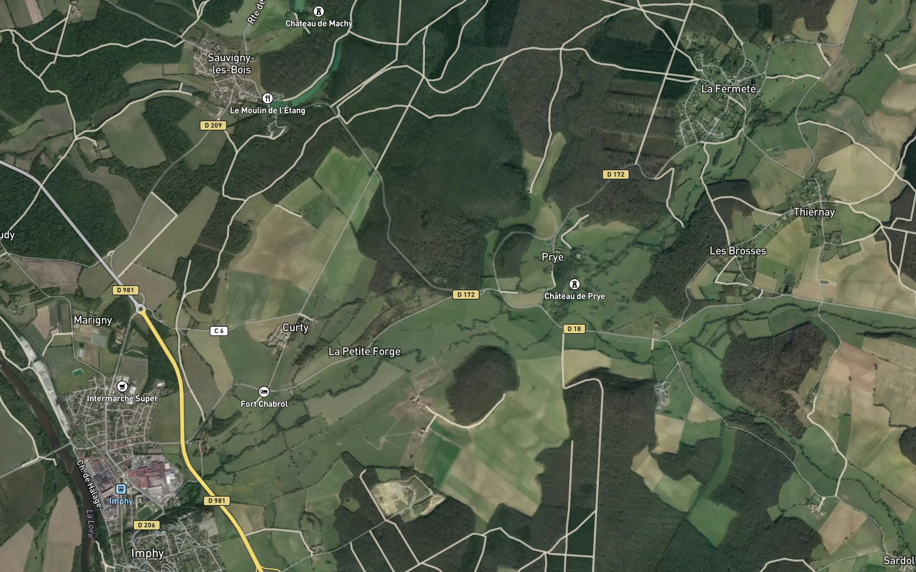 Satellite map of the Ruisseau des Forges