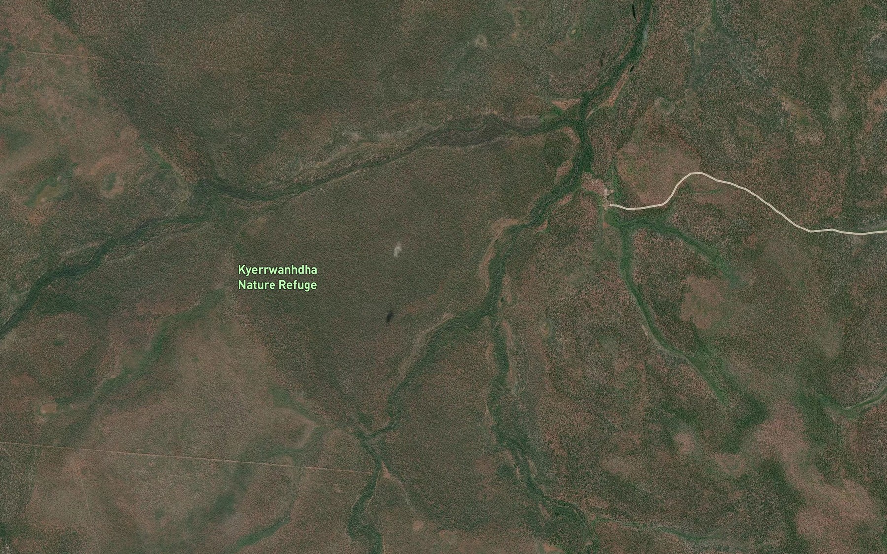 Satellite map of the Wangow Creek