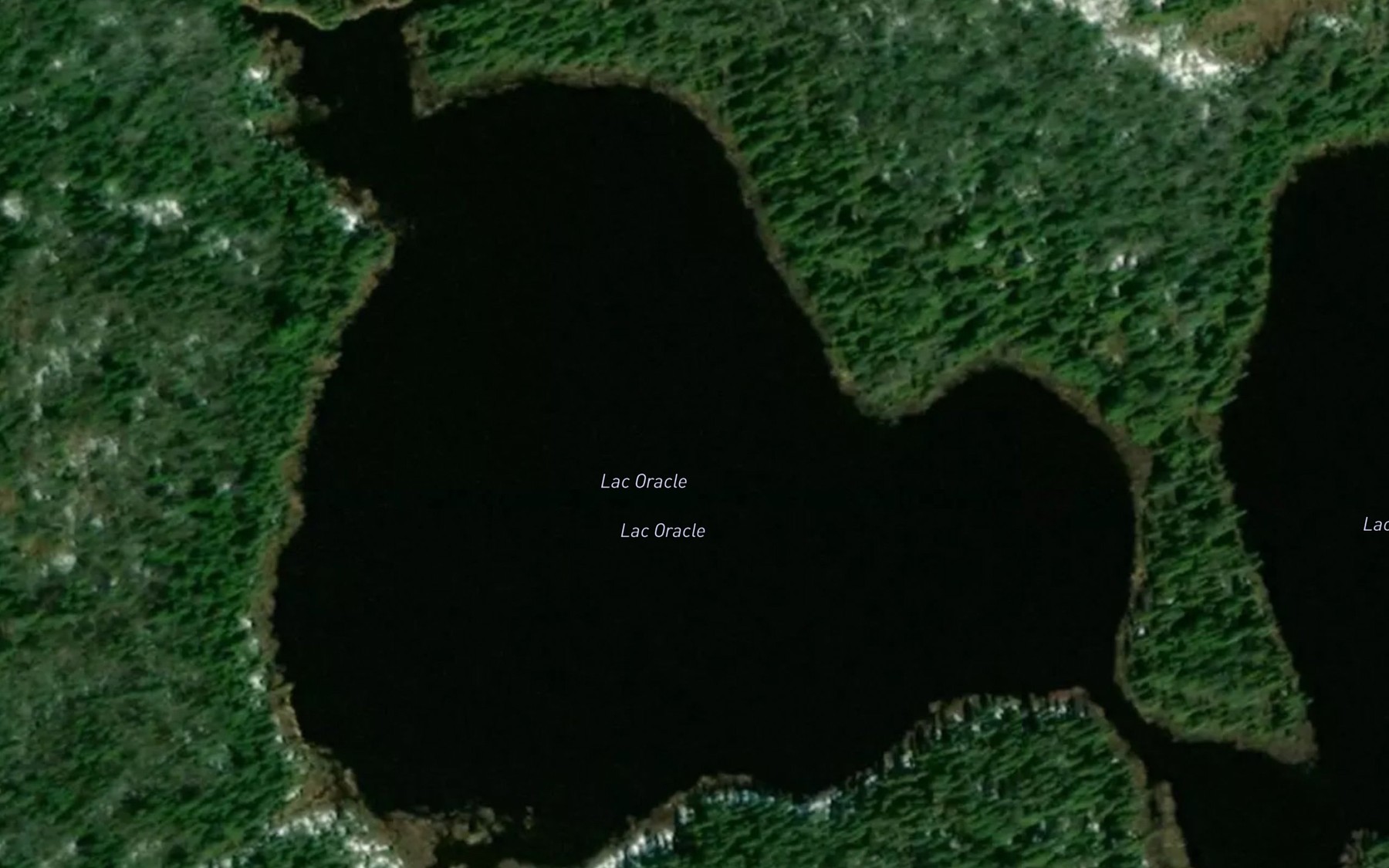 Satellite map of the Lac Oracle
