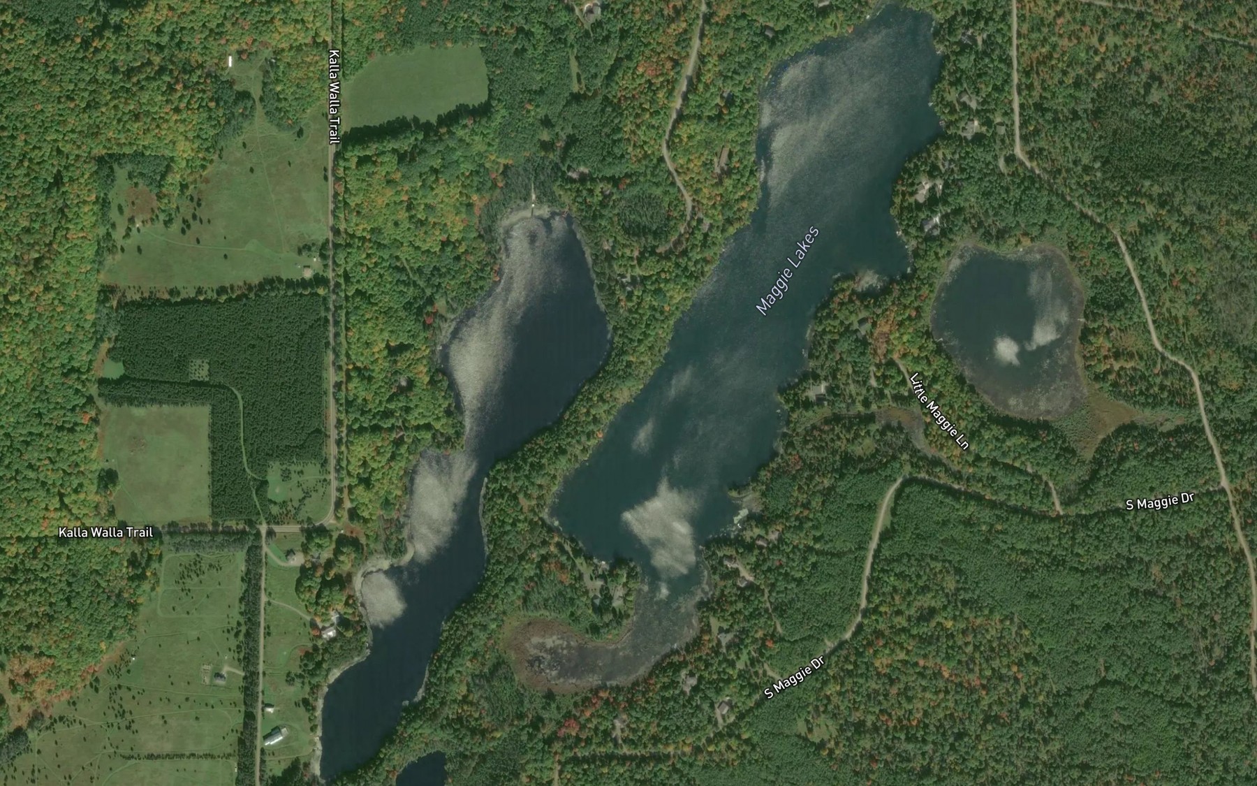 Satellite map of the Maggie Lakes