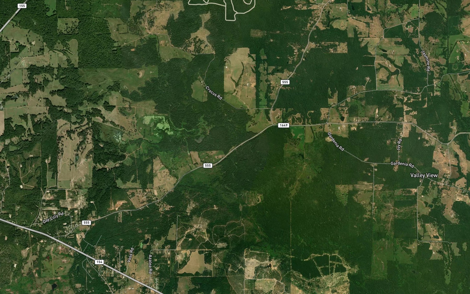 Satellite map of the Rocky Branch