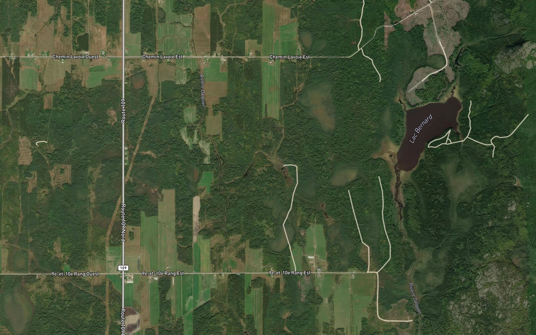 Satellite map of the Branche Perreault
