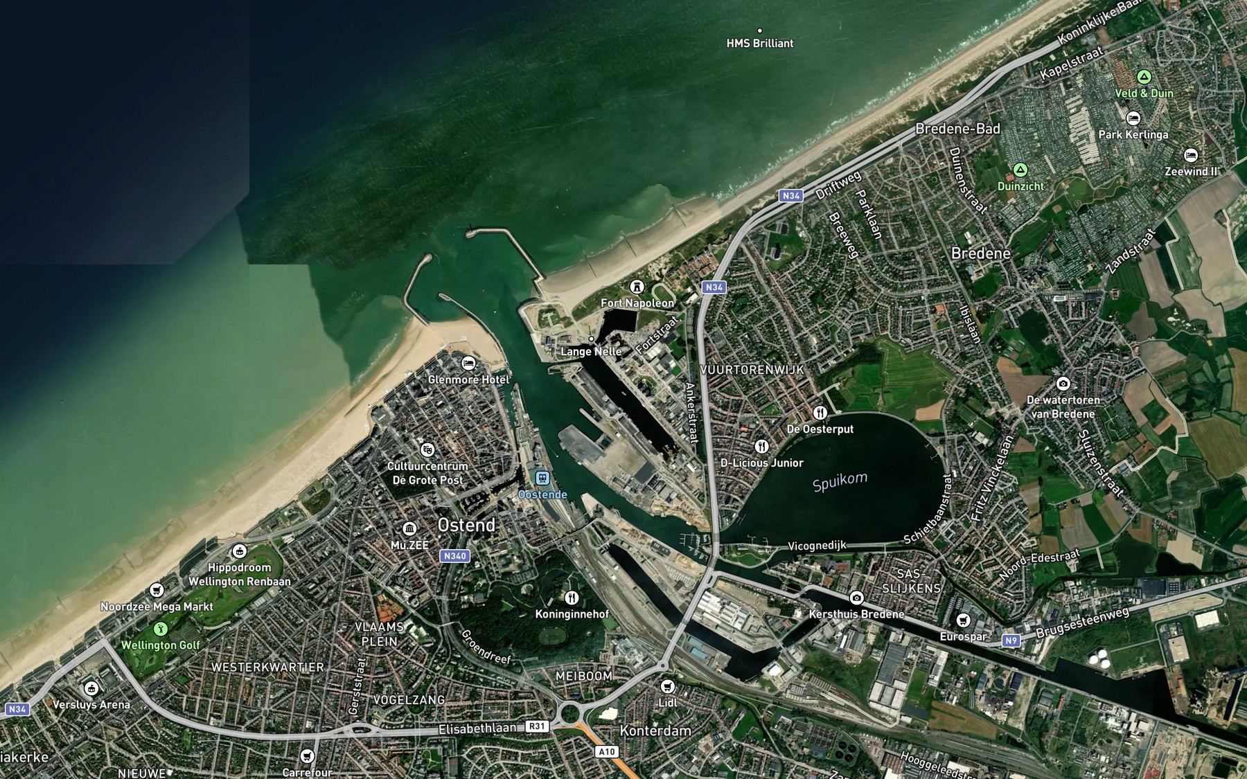 Satellite map of the Kanaal Brugge-Oostende