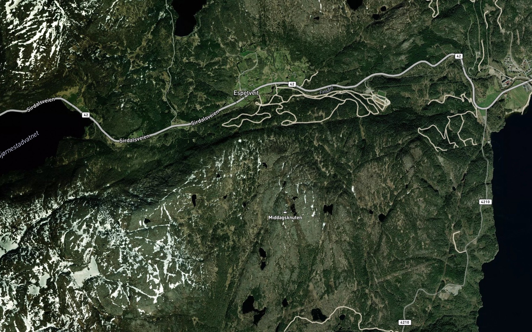 Satellite map of the Dordistjonn