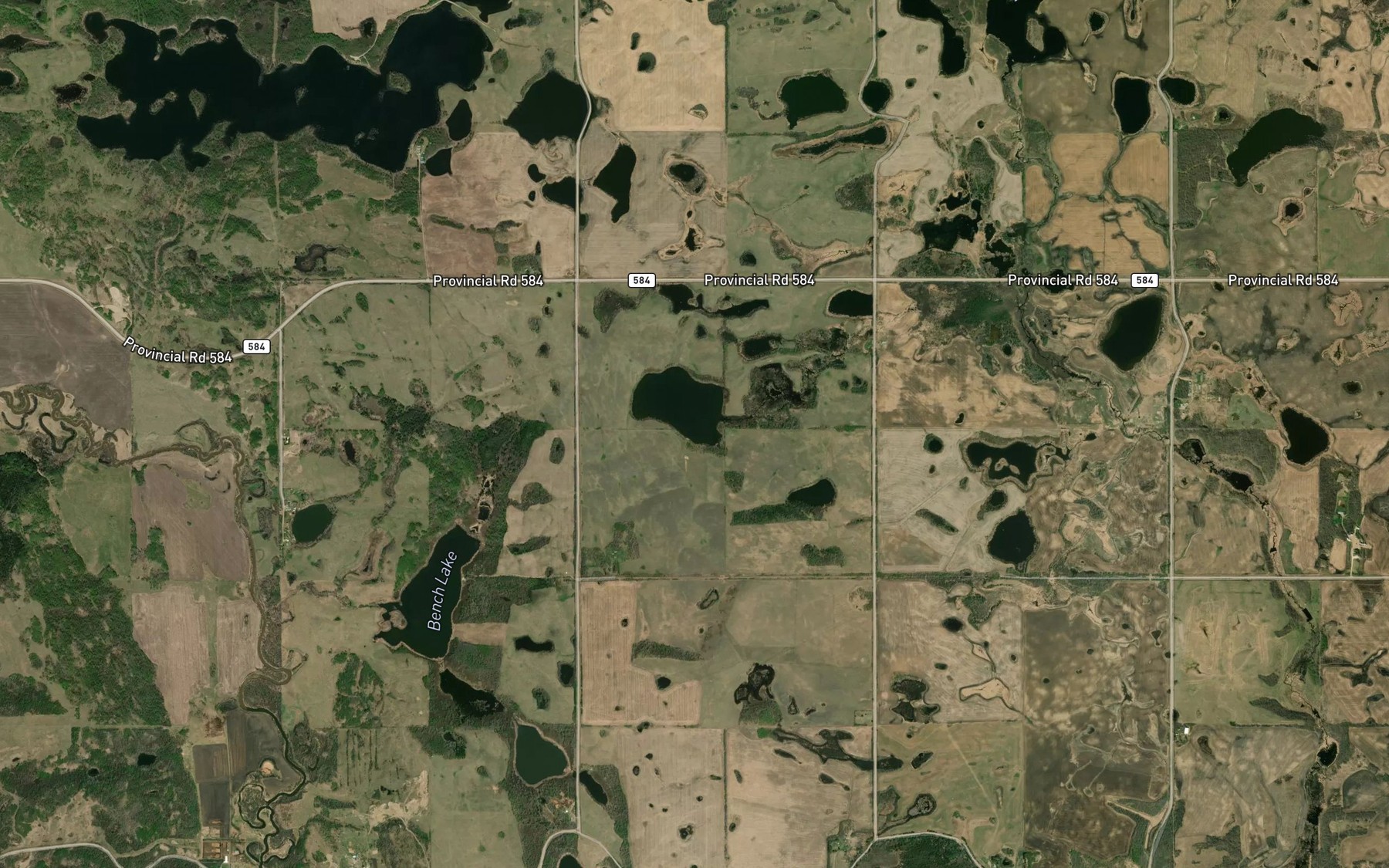 Satellite map of the Stephens Lake