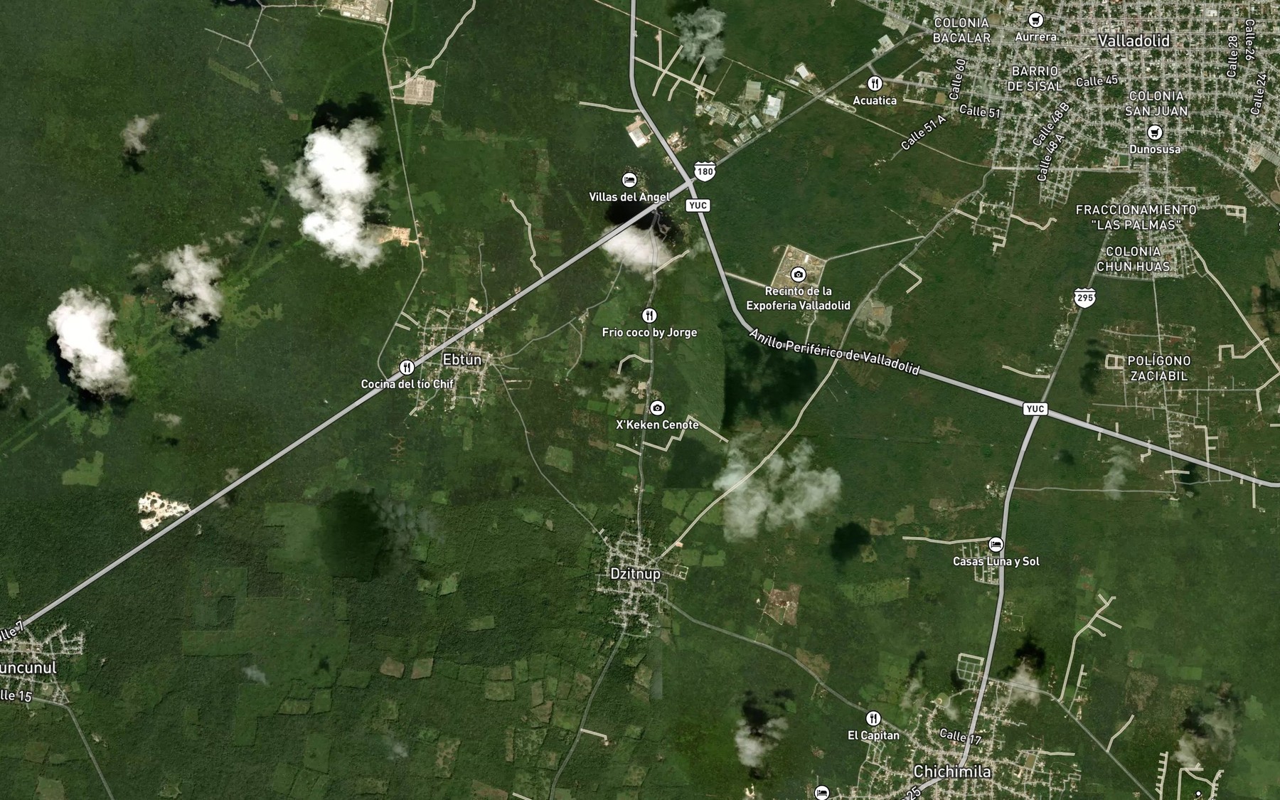 Satellite map of the Cenote Samula