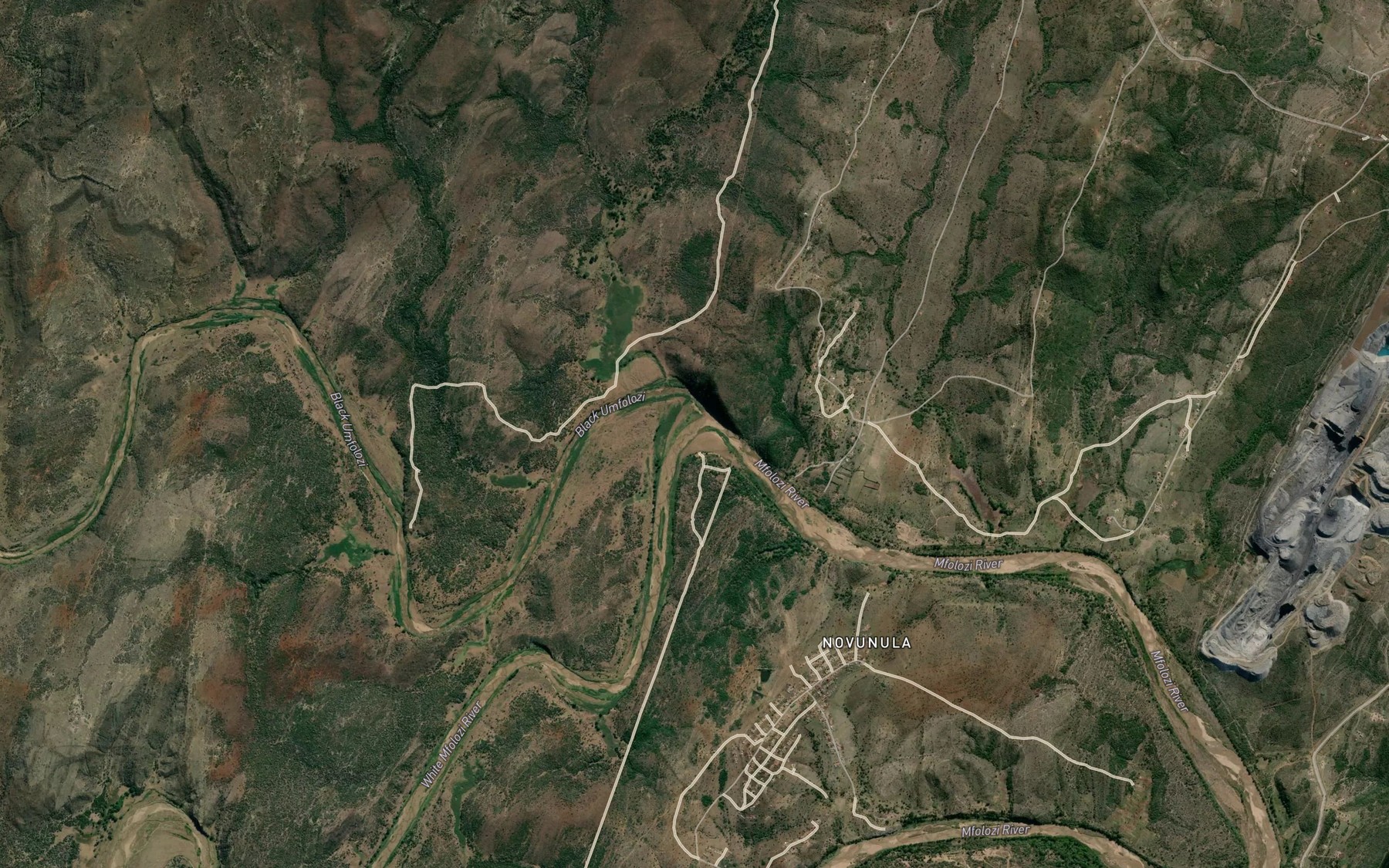 Satellite map of the Wit-Mfolozi