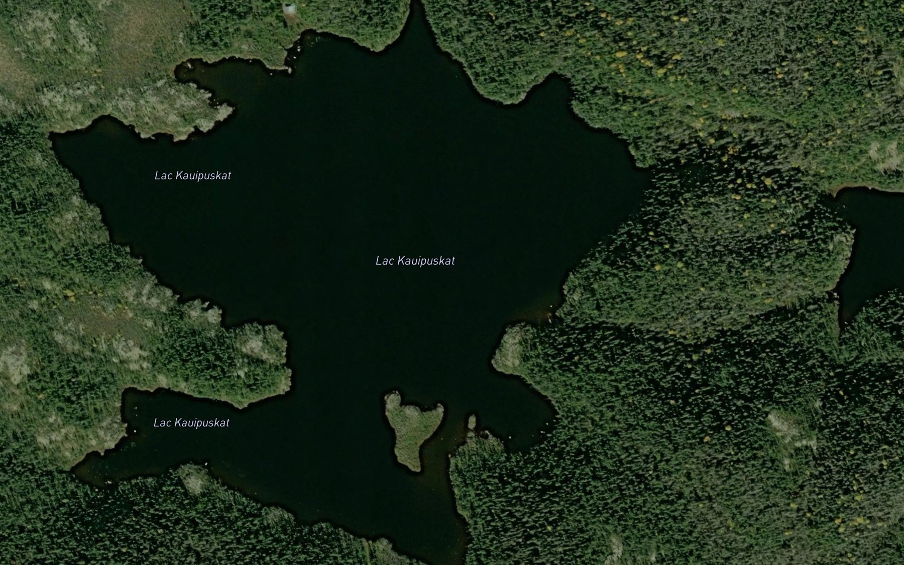 Satellite map of the Lac Kauipuskat