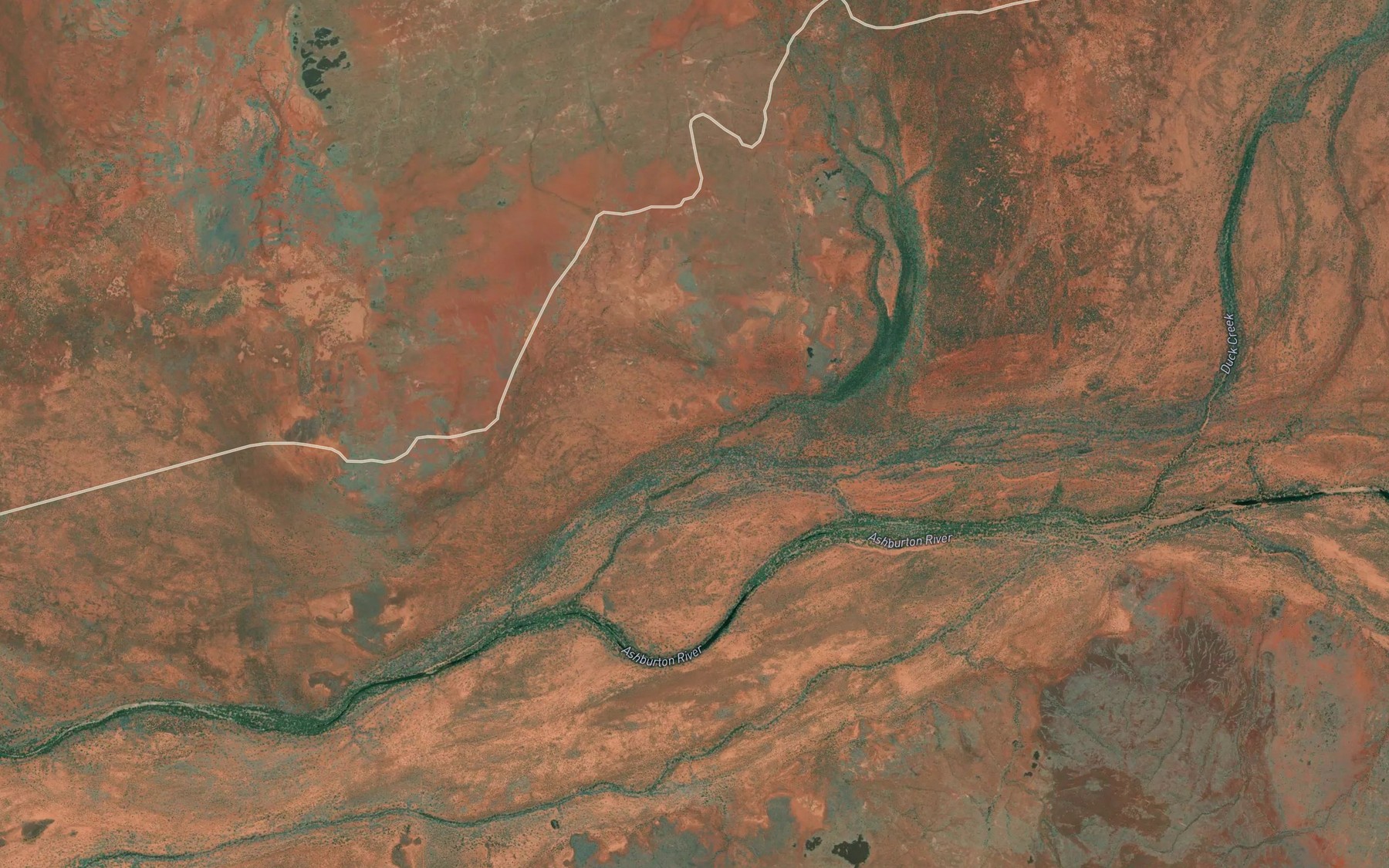 Satellite map of the Urandy Creek