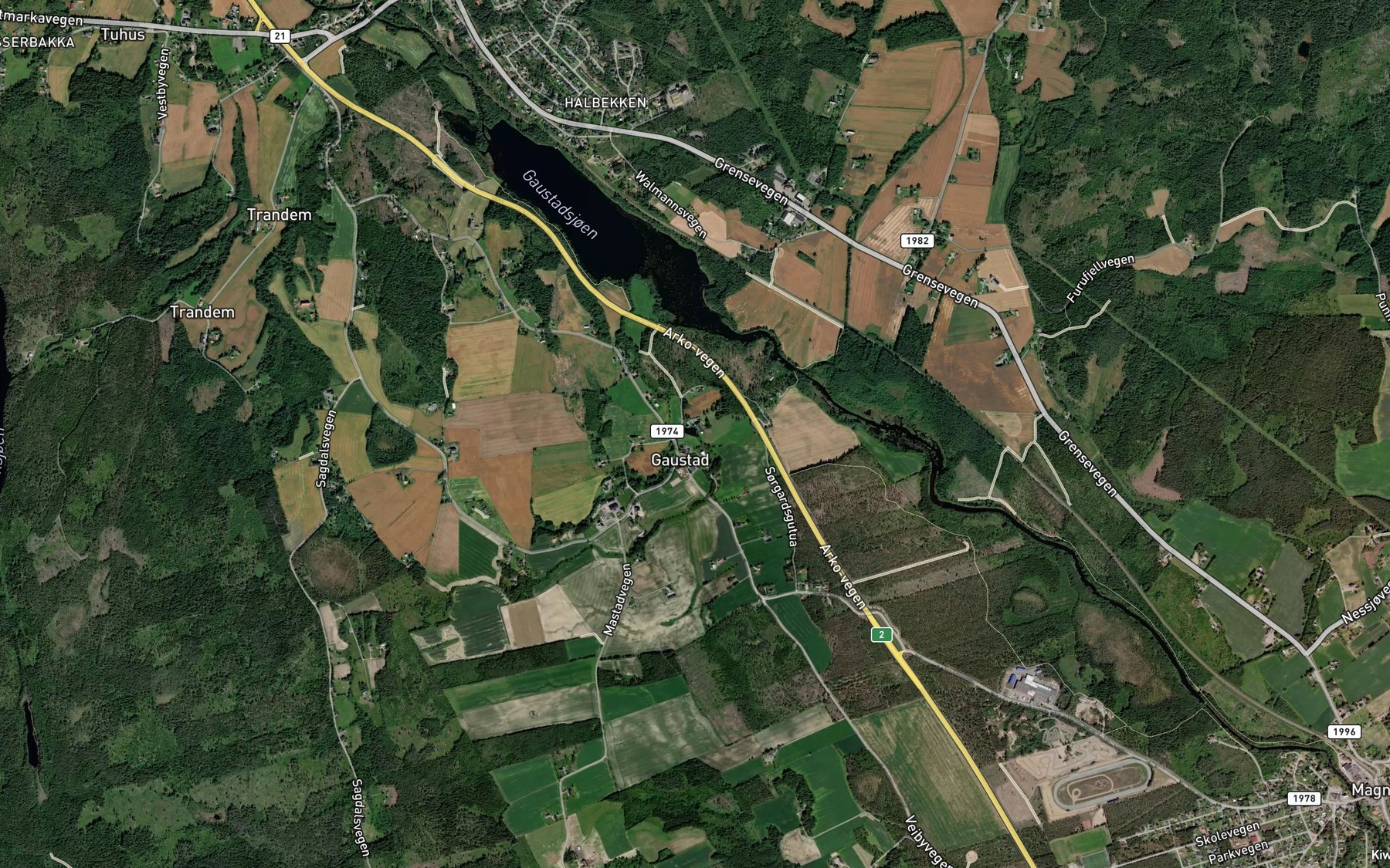Satellite map of the Korsasbekken