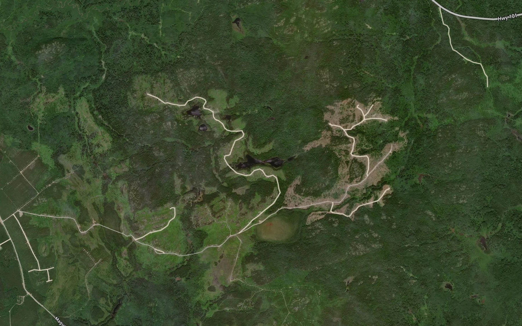 Satellite map of the Checklin Lake