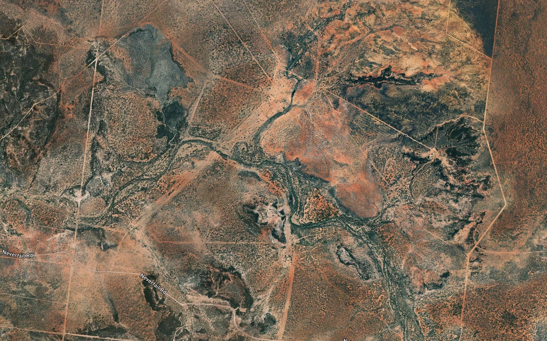Satellite map of the Mexico Creek