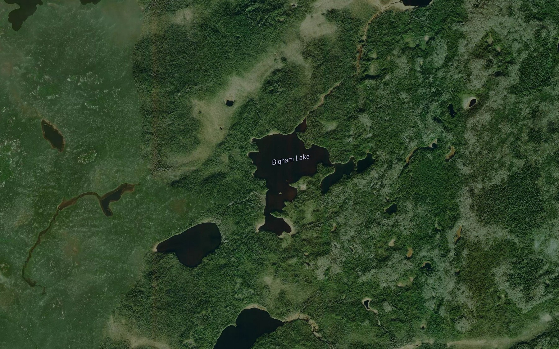 Satellite map of the Bigham Lake