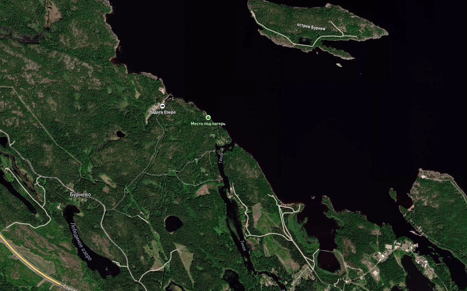 Satellite map of the Tikhaya