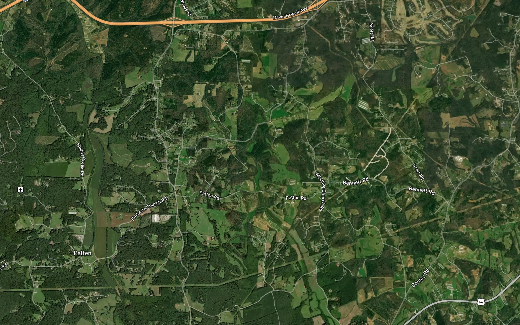 Satellite map of the Hall Creek
