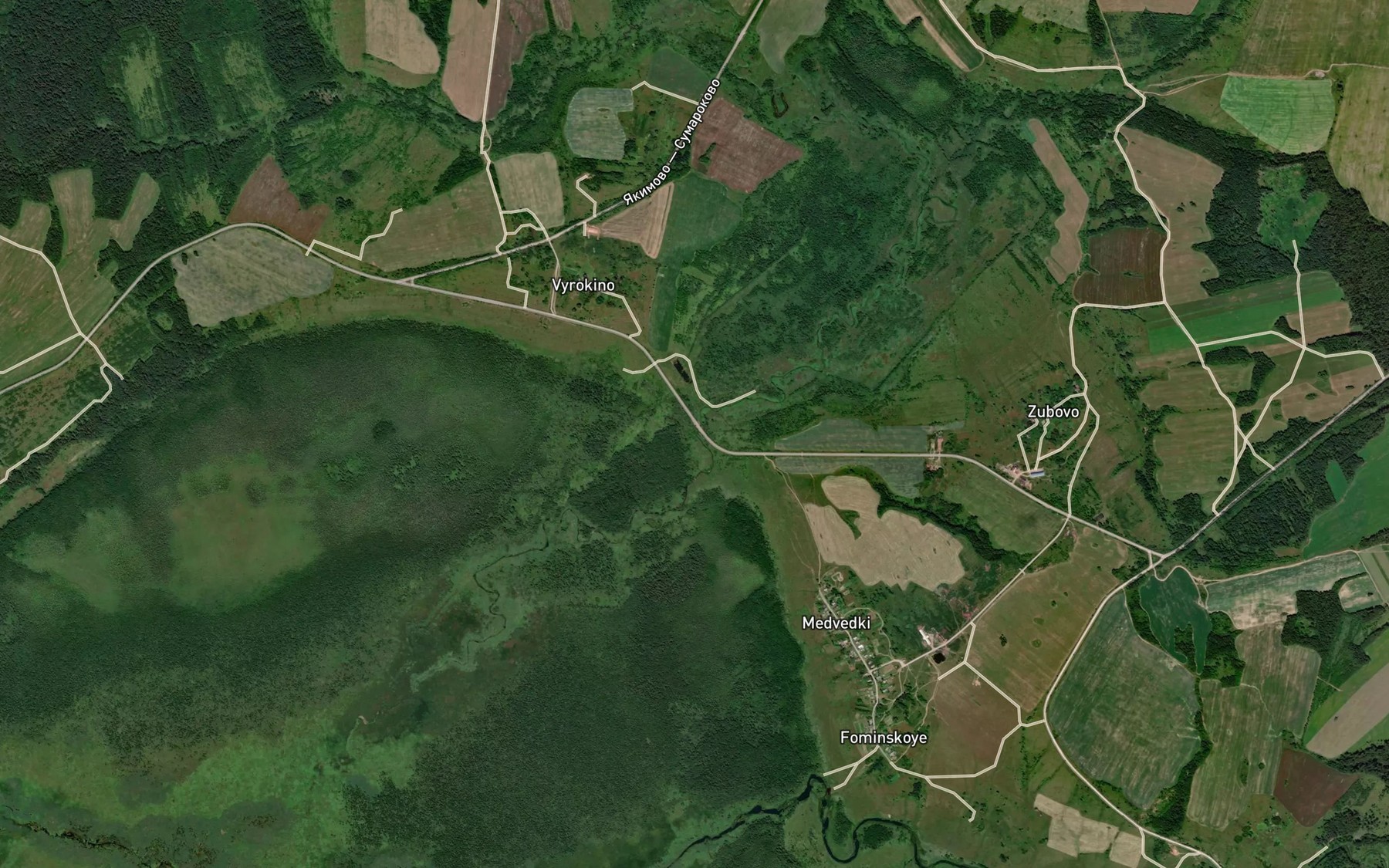 Satellite map of the Vodysh