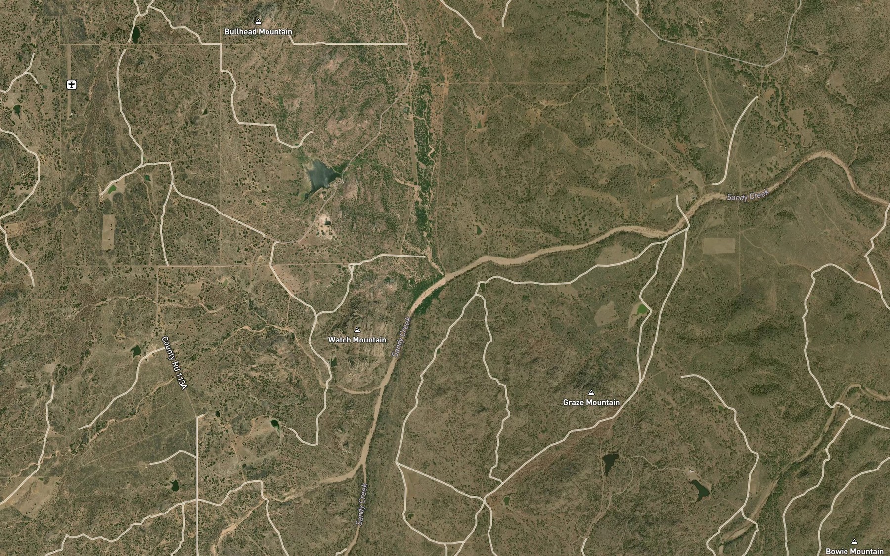 Satellite map of the Silvermine Creek
