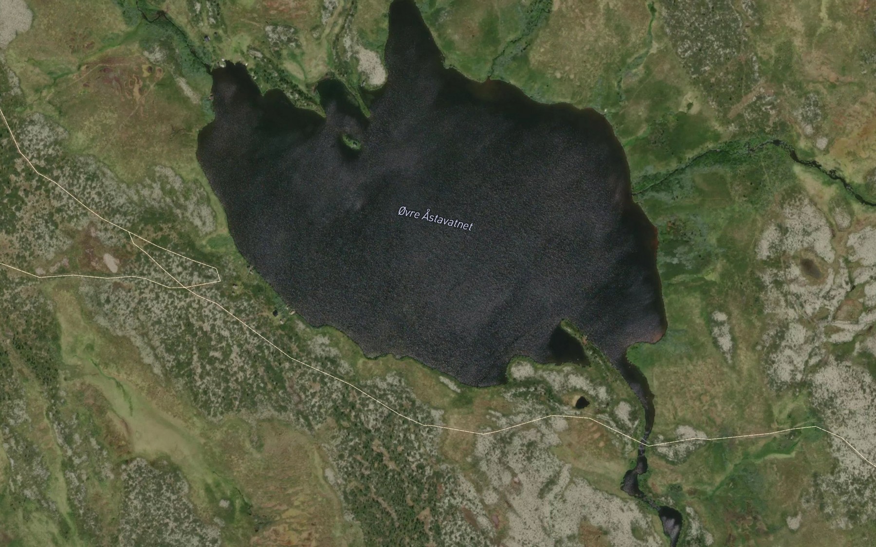 Satellite map of the Ovre Astavatnet