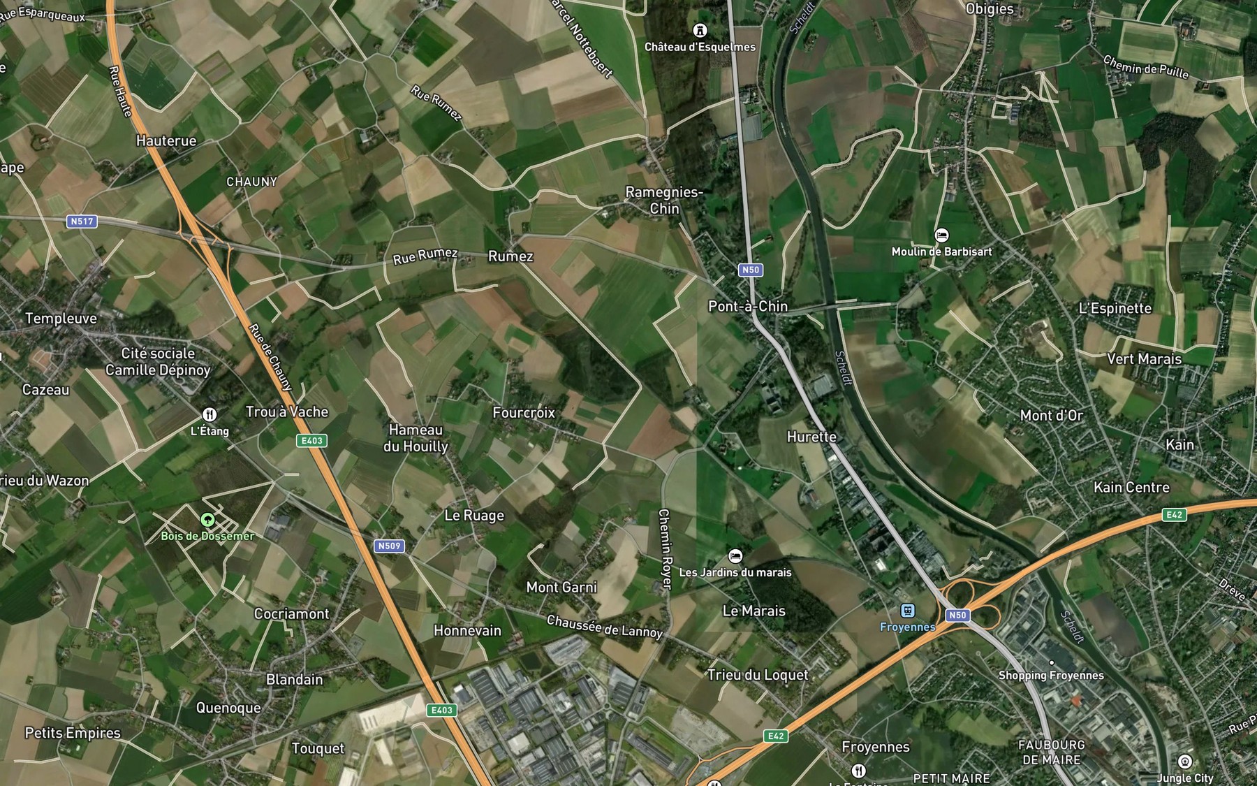 Satellite map of the Templeuve