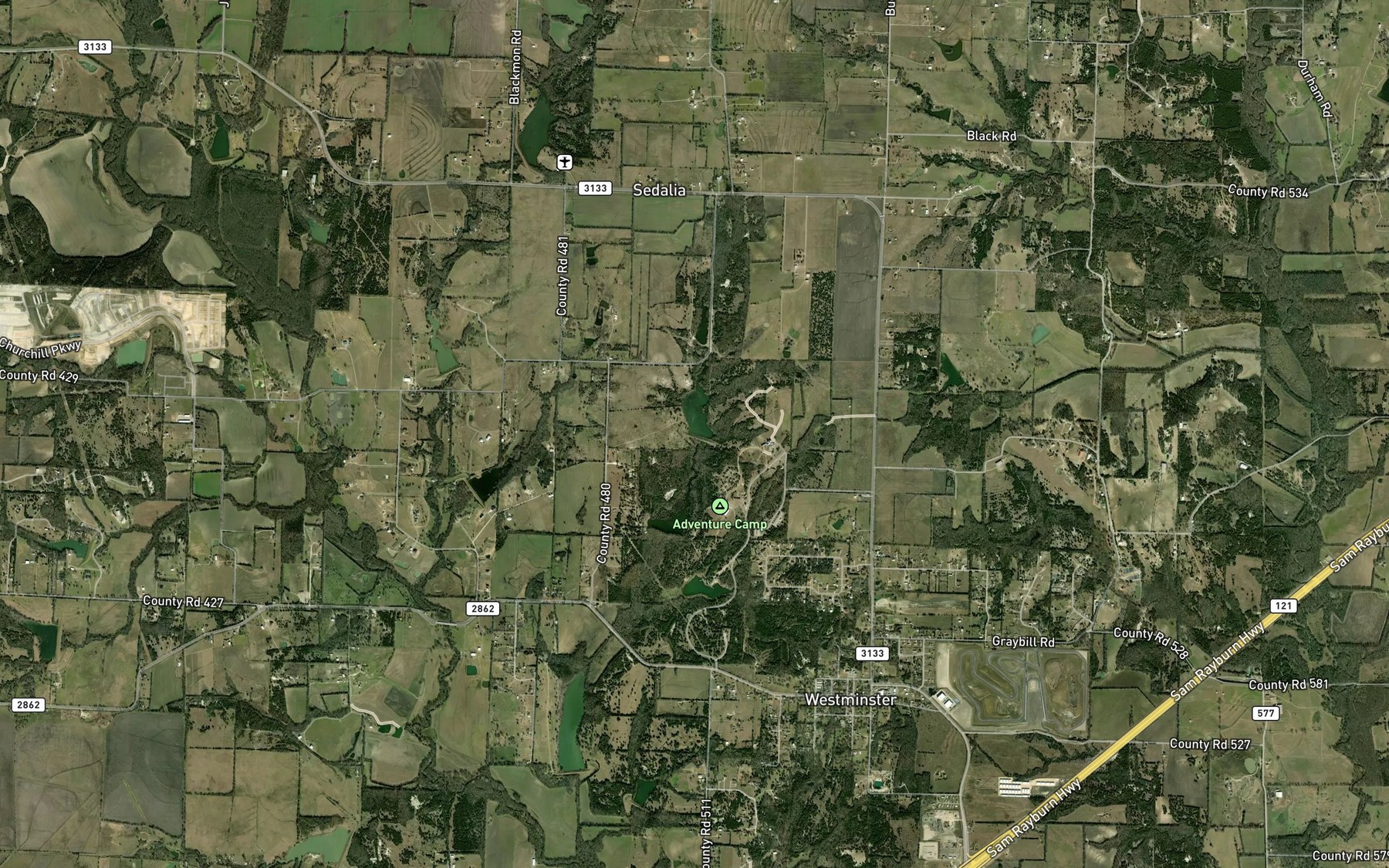 Satellite map of the Soil Conservation Service Site 13 Reservoir