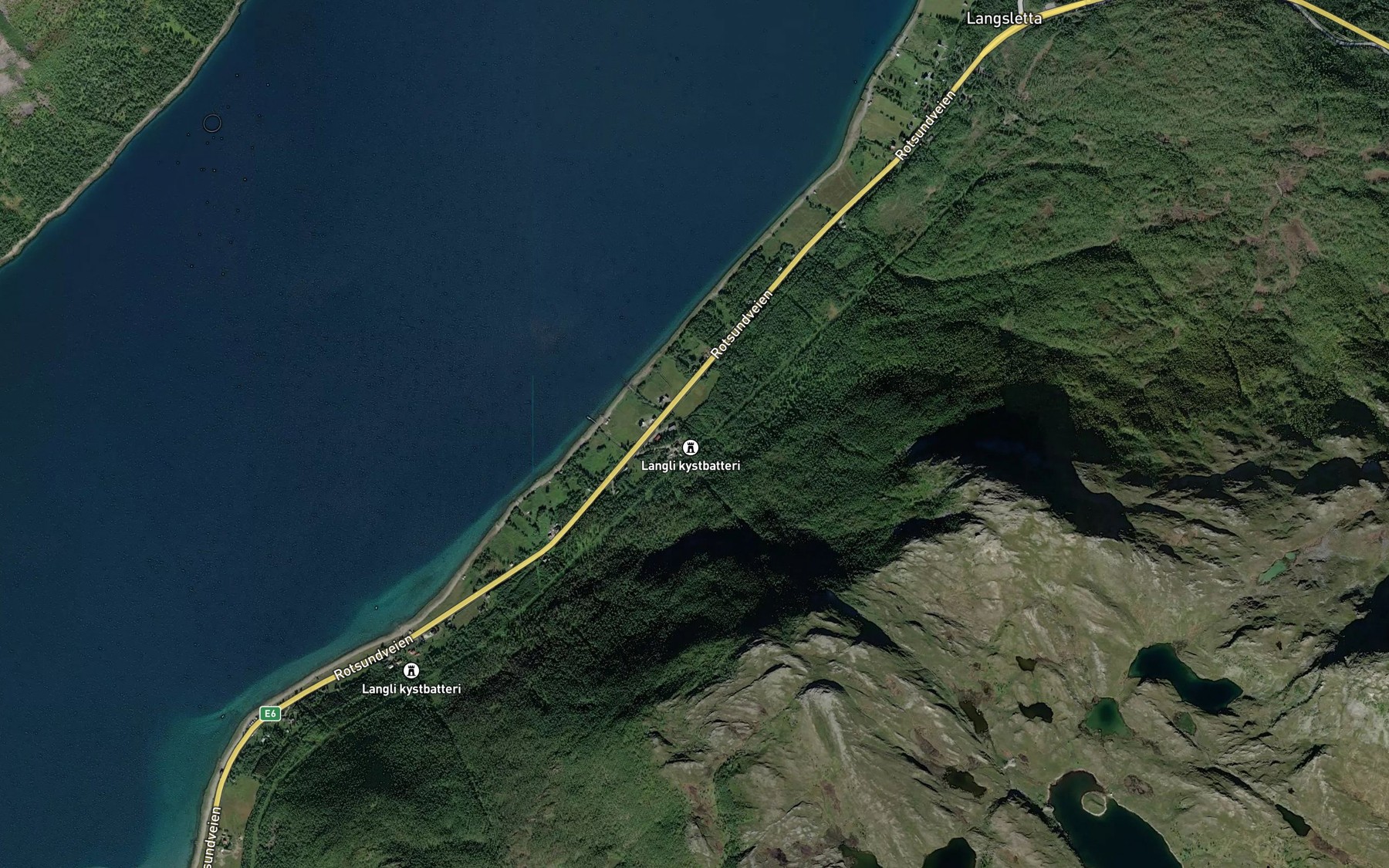 Satellite map of the Laelva