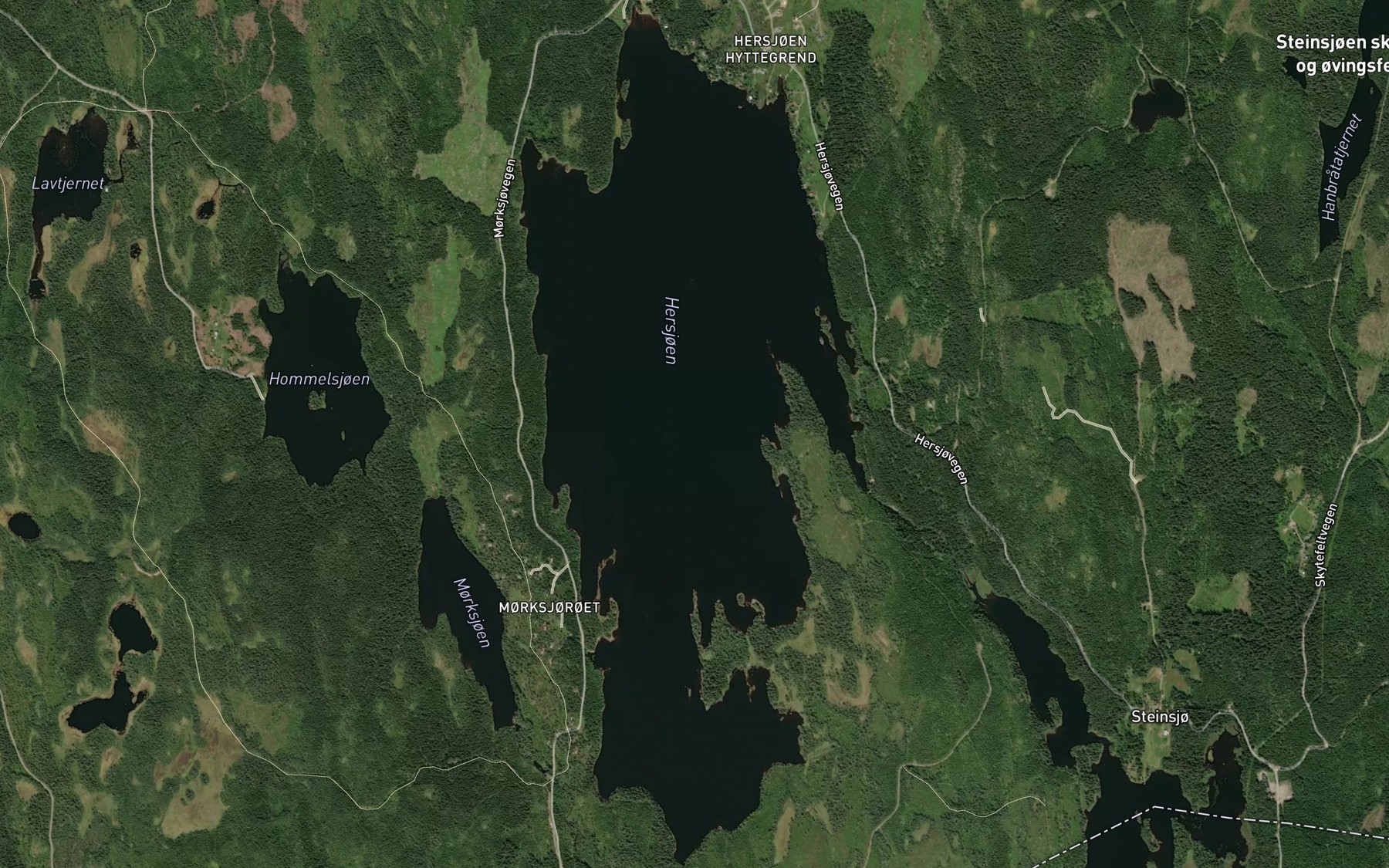 Satellite map of the Hersjoen