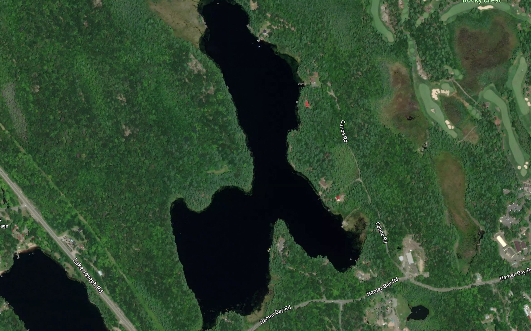 Satellite map of the Hamer Lake