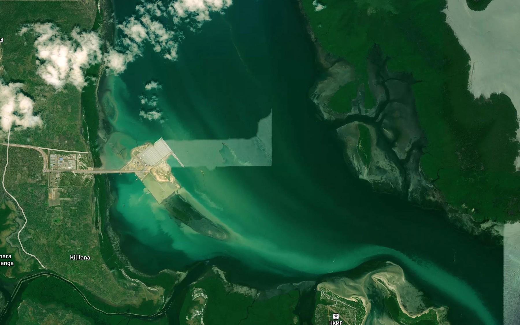 Satellite map of the Manda Bay